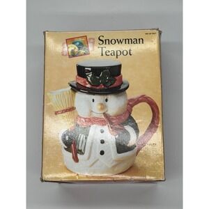 Snowman Teapot Ceramic Five Cup Capacity Holiday Kitchenware King May